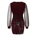 thumbnail image 6 of Pntutb Women Casual Buttocks Stitching Lace Printing Long Sleeve All Match Dress, 6 of 6