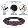 thumbnail image 6 of Elastic Steering Wheel Cover, Colourful Wine Glass Print Stretch Thickening Car Steering Wheel Cover Women Men, Steering Wheel Protector Universal 15 in, 6 of 7