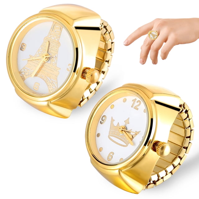WEUVEB 2Ud En Anillo Con Vintage Dorado Para Y Mujer Con Números Árabes