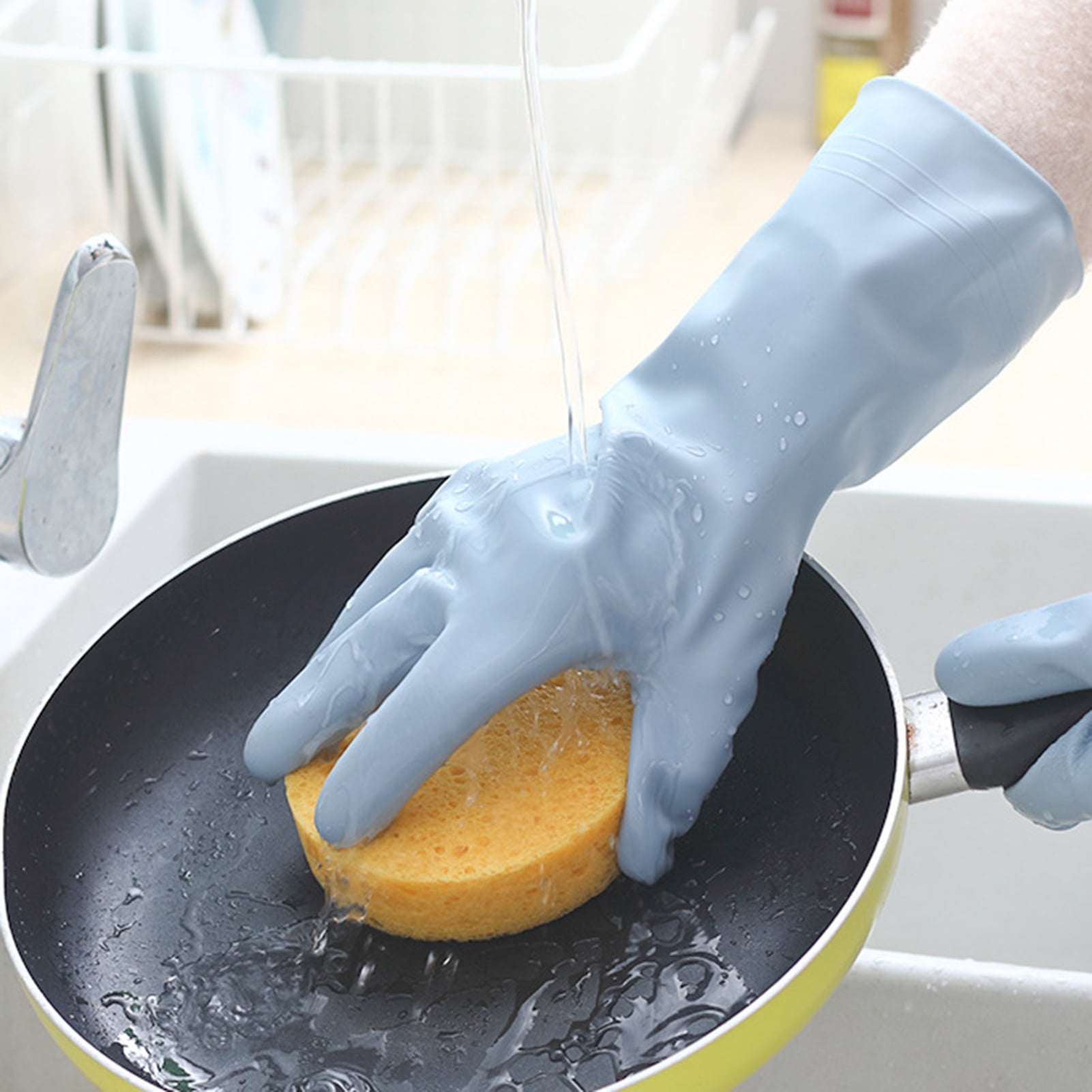 Washing up gloves cheap with sponge fingers