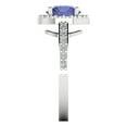 thumbnail image 3 of 1.86 ct Round Cut Simulated Tanzanite Halo Engagement Ring for Women in 18K White Gold, 3 of 5