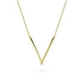 thumbnail image 3 of Bling Jewelry Womens Minimalist  Chevron V Pendant Necklace 14K Gold Plated Silver, 3 of 5