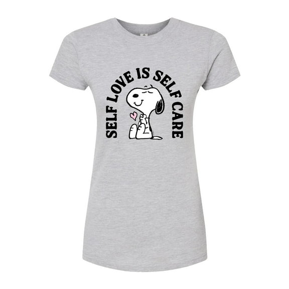 Peanuts - Self Love Is Self Care - Juniors Fitted Graphic T-Shirt