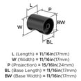 thumbnail image 3 of Amerock Whistle 11/16 inch (18mm) Diameter Matte Black Cabinet Knob, 10 Pack, 3 of 3