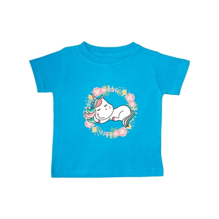 

Inktastic Unicorn Flowered Wreath Gift Baby Girl T-Shirt