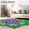 thumbnail image 2 of ODIKA 2'x3' Machine Washable Non-Slip Area Rug, Boho Dreamcatcher Elegant Symmetrical High Traffic Rug with Pad, Green, 565786, 2 of 8