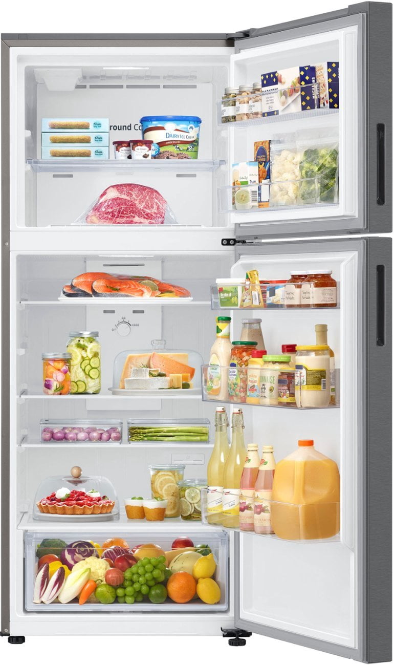Samsung RT16A6105SR/AA 15.6 cubic feet Top-Mount Freezer Refrigerator with All-Around Cooling- NEW