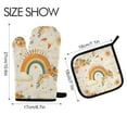thumbnail image 2 of Yayeee Oven Mitts and Pot Holder Set of 2 Heat Resistant Kitchen Gloves Baking Hot Pad, Retro Rainbow, 2 of 5