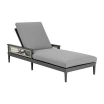 Zella Outdoor Patio Chaise Lounge Chair in Aluminum