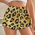 thumbnail image 3 of Women's Originals Shorts, Jersey Sports Shorts, Gym Shorts For Women, Gold Leopard Print, 3XL, Plus Size Available, 3 of 5