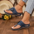 thumbnail image 4 of Dakaela Orthopedic Wedge Summer Shoes for Women Dressy 2025 Thong Sandals Walking Flip Flops Blue 6.5, 4 of 6