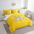 thumbnail image 3 of Feelyou Yellow Bowknot Bunnies Twin Bedding Sets 7-Piece for Kids, Kawaii Easter Rabbit Bedding Comforter Set, Fashion Polkadots Reversible Sheet Sets, Microfiber Bedroom Decor, 3 of 7