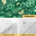 thumbnail image 4 of No Hook Shower Curtain with Snap in Liner, St. Patrick's Day Lucky Shamrock Waterproof Bath Curtain Double Layers with See Through Top Window, Country Leaves on Green Hotel Shower Curtains 60x72in, 4 of 9