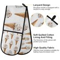 thumbnail image 2 of Yayeee Double Oven Mitt Kitchen Heat Resistant Baking 35" x7" Quilted Glove, Cartoon Ice Cream Pattern, 2 of 6