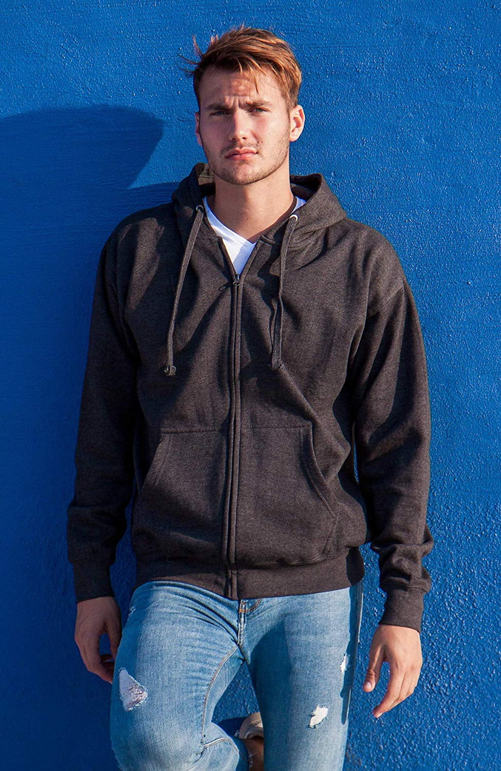 Men's Heavyweight Full Zip up Hoodie | Fleece Jacket | Warm Zipper Casual Sweatshirt with Hood