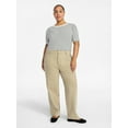 thumbnail image 2 of Terra & Sky Women's Plus Size High Rise Barrel Jeans, 28" Inseam, Sizes 16W-24W, 2 of 5