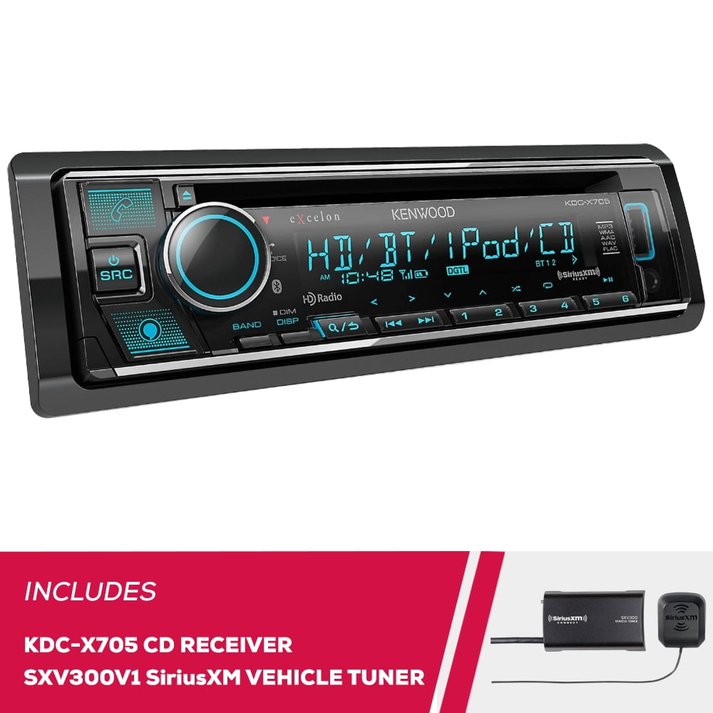 Kenwood eXcelon KDC-X704 CD Receiver, Single DIN Car Stereo