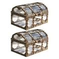thumbnail image 3 of KAKOWELY 2pcs Small Treasure Chest Plastic Transparent Pirate Treasure Box Crystal Jewelry Box,4.13"X3.15"X2.56", 3 of 4