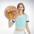 thumbnail image 1 of Boreal Craft 2PCS Cheerleaders Handheld Color Flower Sports Activities Performance Cheering Supplies Round High Density Color Strip Lightweight Double Finger Ring Buckle Design Off Party for Kids, 1 of 3
