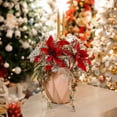 thumbnail image 4 of 30PCS Poinsettia Flower 5.5" Artificial Poinsettia with Clips Glitter Poinsettia Christmas Ornaments Christmas Tree Flower Decorations with Stems DIY Xmas Wreath Holiday Home Party Decor, 4 of 9