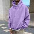 thumbnail image 5 of kpoplk Men's Casual Hoodies Sweatshirts Fashion Long Sleeve Drawstring Pullover Hoodie with Pockets(Light Purple,S), 5 of 7