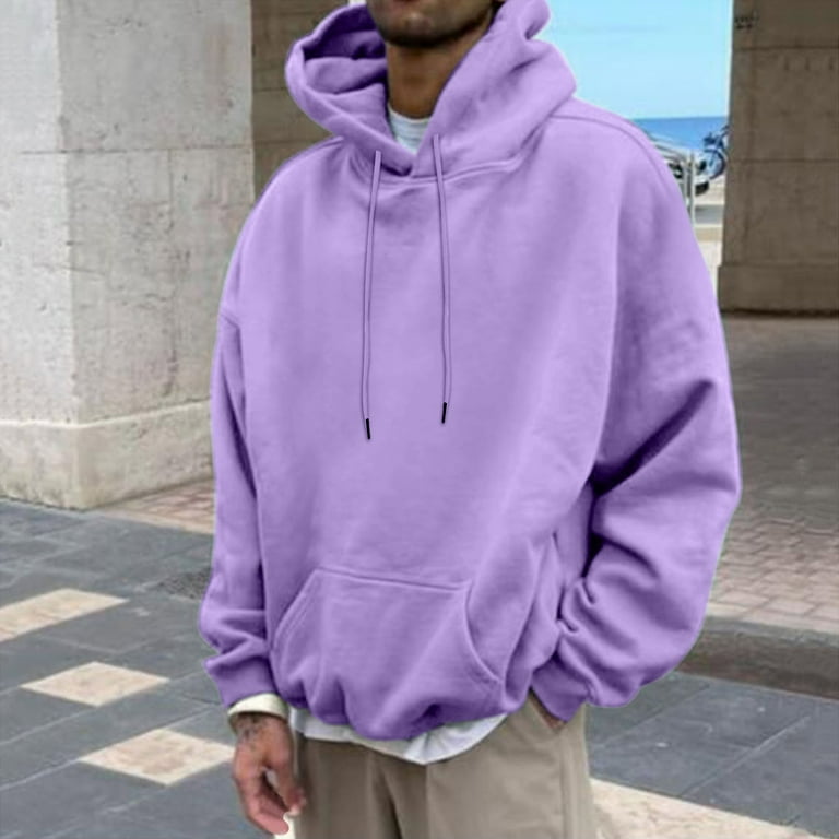 kpoplk Men's Hooded Sweatshirts Long Sleeve Casual Waffle Knit