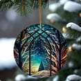 thumbnail image 5 of Cagogo under $5 4Pcs Circular Tree Ornament, Tree Decoration 2D Circular, Hanging Decoration Ornament, Northern Lights Tree Decor, Christmas Tree Hanging Accent, Holiday Circular Ornament, 5 of 9