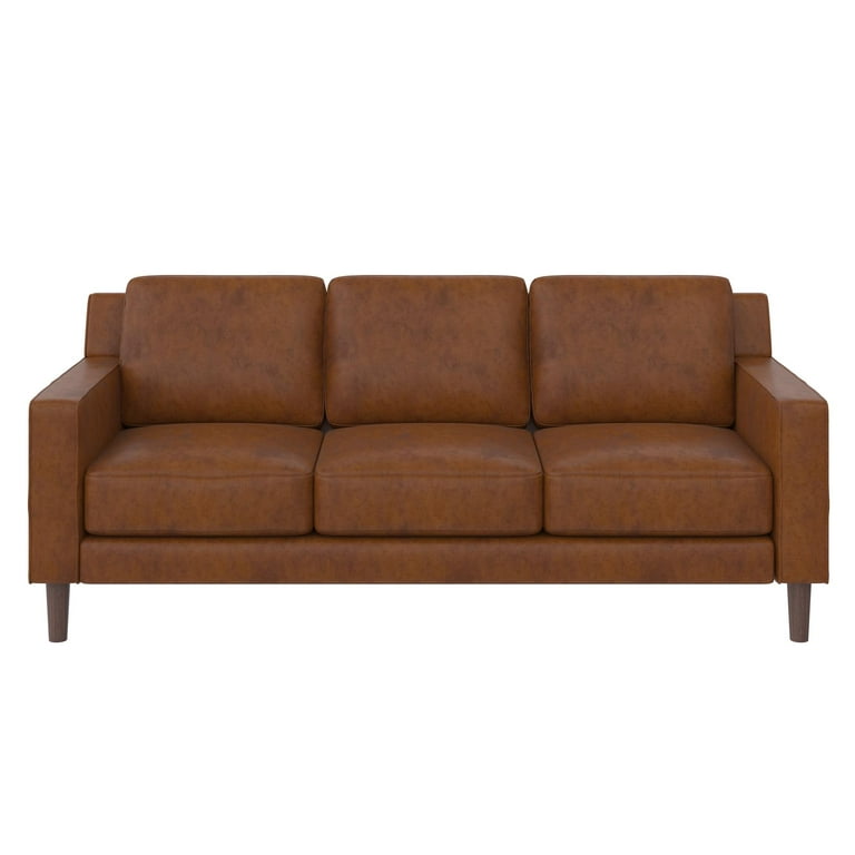 DHP Bryanna 3 Seater Sofa , Camel Faux Leather - Walmart.com