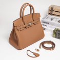 thumbnail image 1 of Nuevo Bolso hjia de piel de vaca togo de primera capa, bolso de platino de cuero guijarro, bolso Kelly de gran capacidad, bolso de hombro para mujer, 1 of 5