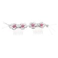 thumbnail image 1 of Peineta de cristal Zulema para boda Flor de la horquilla china rosado, 1 of 7