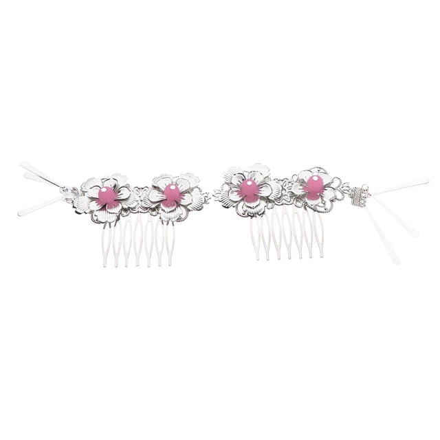 Peineta de cristal Zulema para boda Flor de la horquilla china rosado