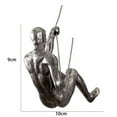 thumbnail image 5 of ievspot 1Pcs Rock Climber Statue, Retro American Industrial Style Rock Climbing Statue, Hanging Metal Ring Design Resin Pendant, 5 of 8