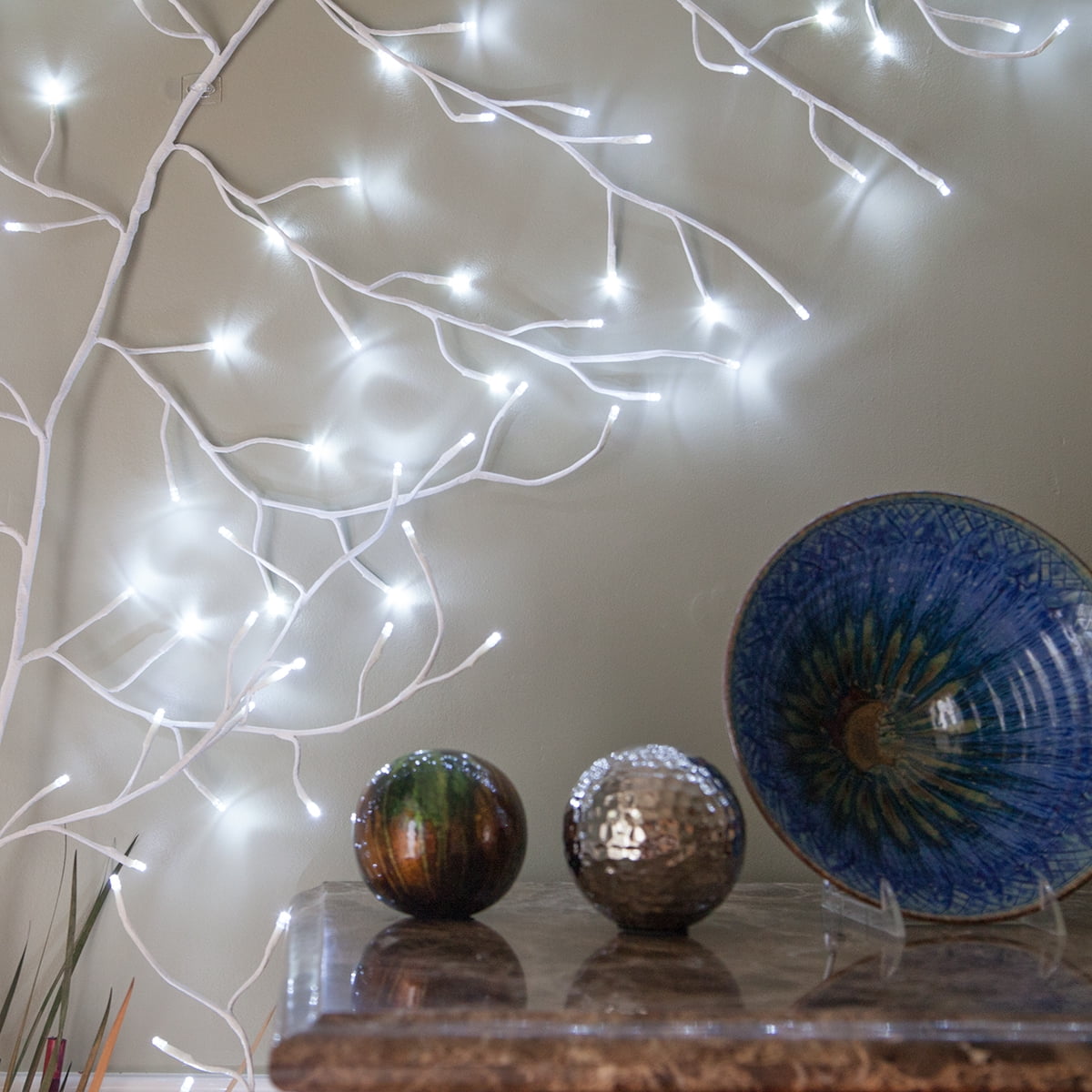 Wintergreen Lighting 118" Prelit Artificial Climbing Vine, White with Cool White LED Lights for Home Party Wedding Décor