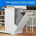 thumbnail image 4 of DEXTRUS Kitchen Island Table with Stools & Trash Storage, Kitchen Island with Drop Leaf, White, 4 of 8