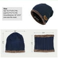 thumbnail image 2 of Vbiger Winter Beanie Hat Scarf Set Warm One Size Hat Thick Knit Skull Cap For Men Women, Navy Blue, 2 of 9