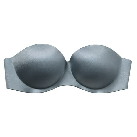 

CLZOUD Bra for Women Grey Women s Non Steel Ring Non Slip No Shoulder Strap Beautiful Back Chest Patch Gathering Comfortable Bra 36