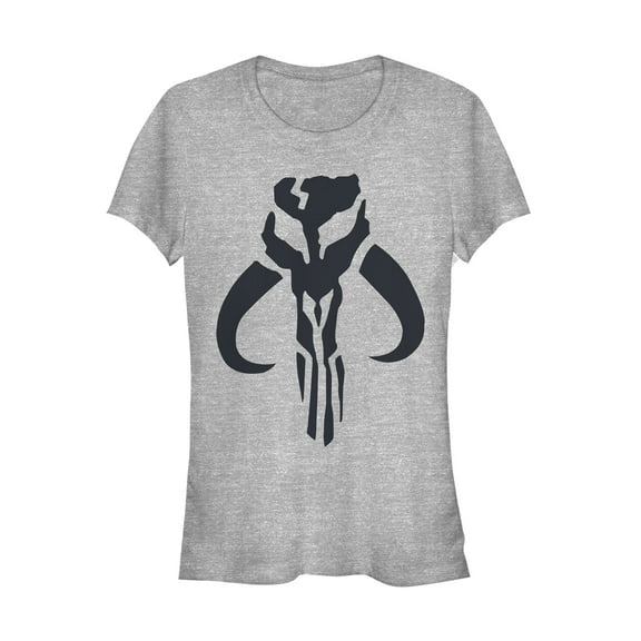 Junior's Star Wars: The Mandalorian Mythosaur Skull Logo  Graphic Tee Athletic Heather Medium