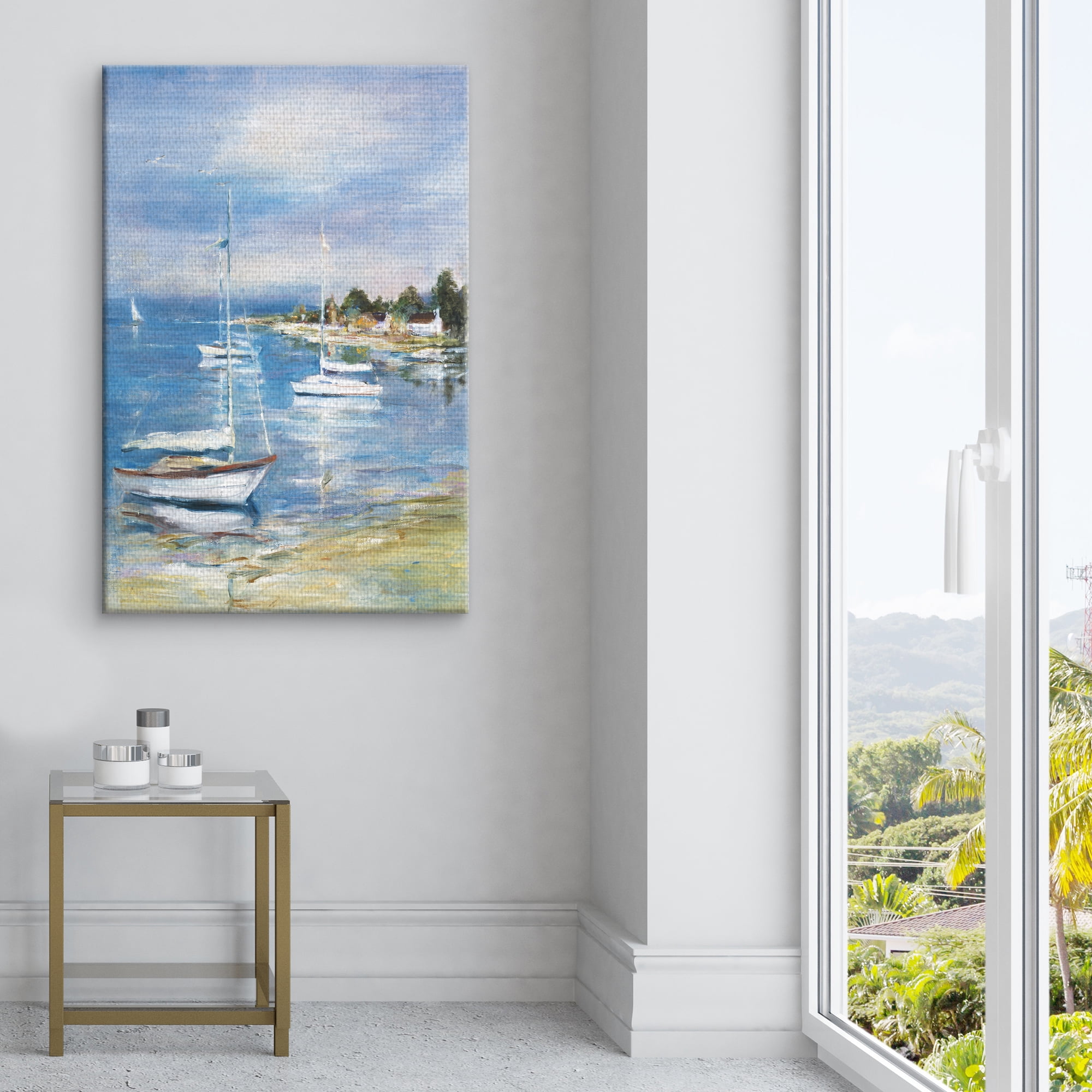 Masterpiece Art Gallery Dream Cove II Coastal Sailboats By Marysia Burr Canvas Art Print 24" x 36"