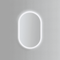 Modern Mirrors Altair Pill Illuminated Vanity Mirror with Frosted Diffused Lighting, Oval Makeup Mirror with Aluminum Frame