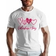 thumbnail image 1 of Camisetas para hombre, camiseta de algodón con cuello redondo y corazón rosa de San Valentín, manga corta para hombre, con letras Love Hearts., 1 of 8