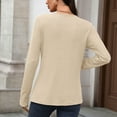 thumbnail image 6 of Sexlip Womens Long Sleeve Shirts Fall Henley Casual Fitted Cotton Tops Ribbed Fashion Basic Outfits Dressy Casual Clothing Beige L, 6 of 6