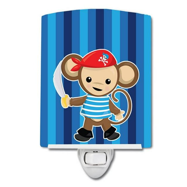 Carolines Treasures BB8977CNL Pirate Monkey Blue No.2 Ceramic Night Light