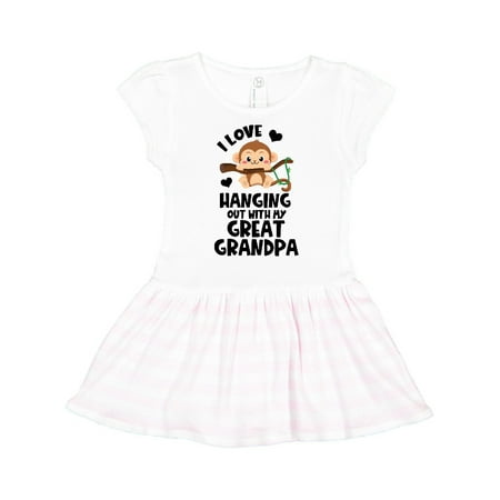 

Inktastic Monkey I Love Hanging out with My Great Grandpa Gift Toddler Girl Dress