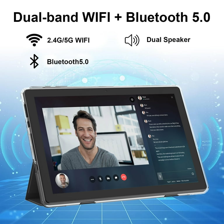 Android 15 Tablet with Case, 10 inch Tablets, 12GB RAM 64GB ROM