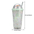 thumbnail image 3 of Water Bottle Rainbow Doll Bubble Bubble Strawing Cup Large Capacity Cute Men And Women Students Summer Ice Cup Double Layer Plastic Cup, 3 of 4