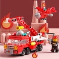 thumbnail image 2 of GloryStar READY STOCK Mini 6 In 1 Building Blocks DIY Educational Play for Children Police Airplane&fire Truck&castle Model Building Blocks Construction fleet, 2 of 9