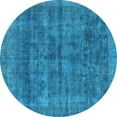 thumbnail image 1 of Ahgly Company Indoor Round Abstract Light Blue Modern Area Rugs, 3' Round, 1 of 4
