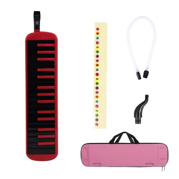 32 Melodica Musical Instrument Air Piano Keyboard Melodica with Carrying Bag, Mouthpiece, Stickers, Long Tubes