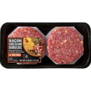 Bacon Cheddar Ground Beef Burgers, 4 Count, 1.33 lb Tray