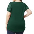 thumbnail image 4 of Pntutb Moda Mujer Causal Cuello Redondo Blusa Sólida Encaje Manga Corta Camiseta Verano Tallas Grandes tops Pntutb Pntutb-2539, 4 of 9